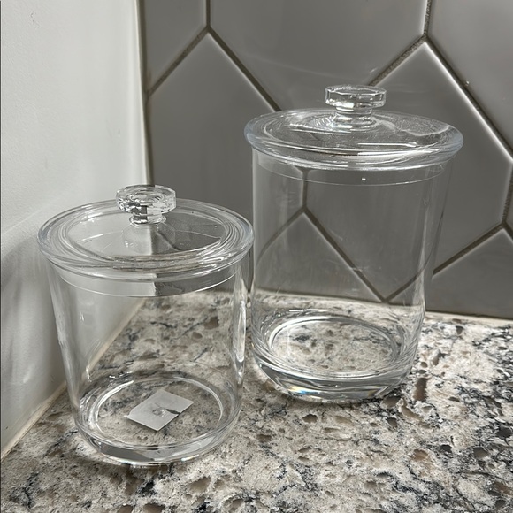 Other - Stylish Transparent Acrylic Canister Duo